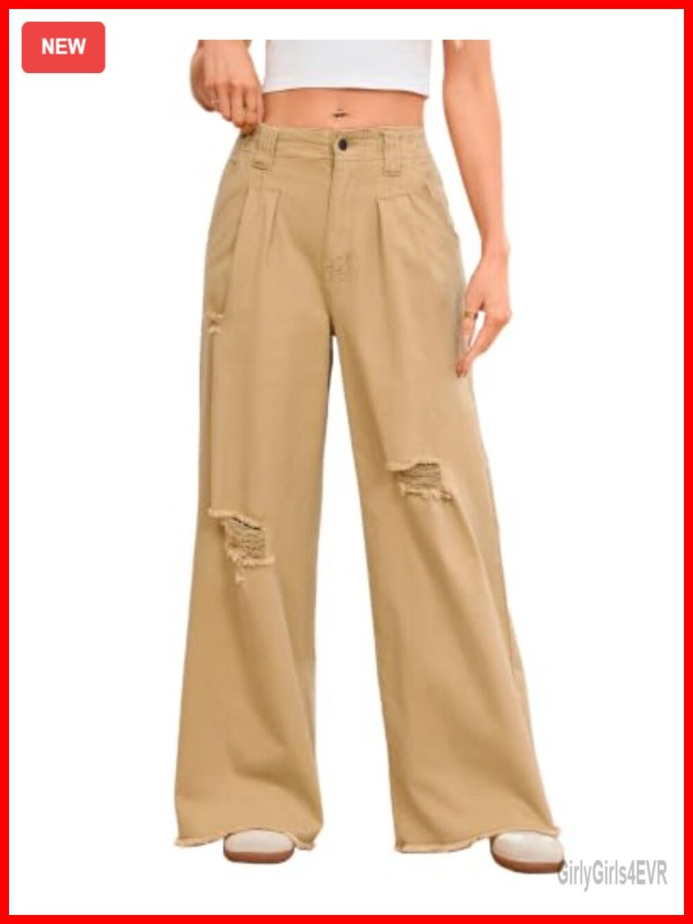 Y2K Baggy Wide Leg Jeans High Waisted Cotton Blend Distressed